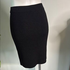Anne Pedersen Classic Black Knit Pencil  Skirt small